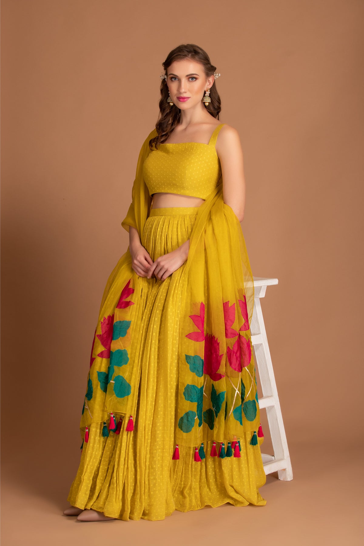 Jasmine Yellow Embroidered Lehenga Set